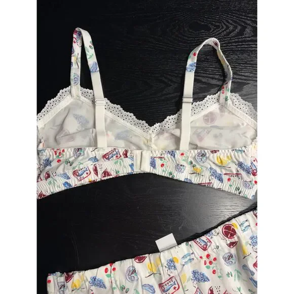 Closie 2 Pc Pajama Set XL NWT Cotton Shorts & Bra w/adjustable Straps - Picture 5 of 6